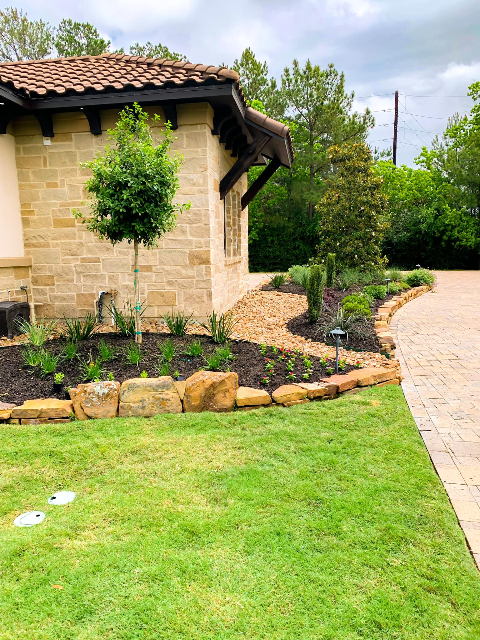 Hardscaping project in Conroe